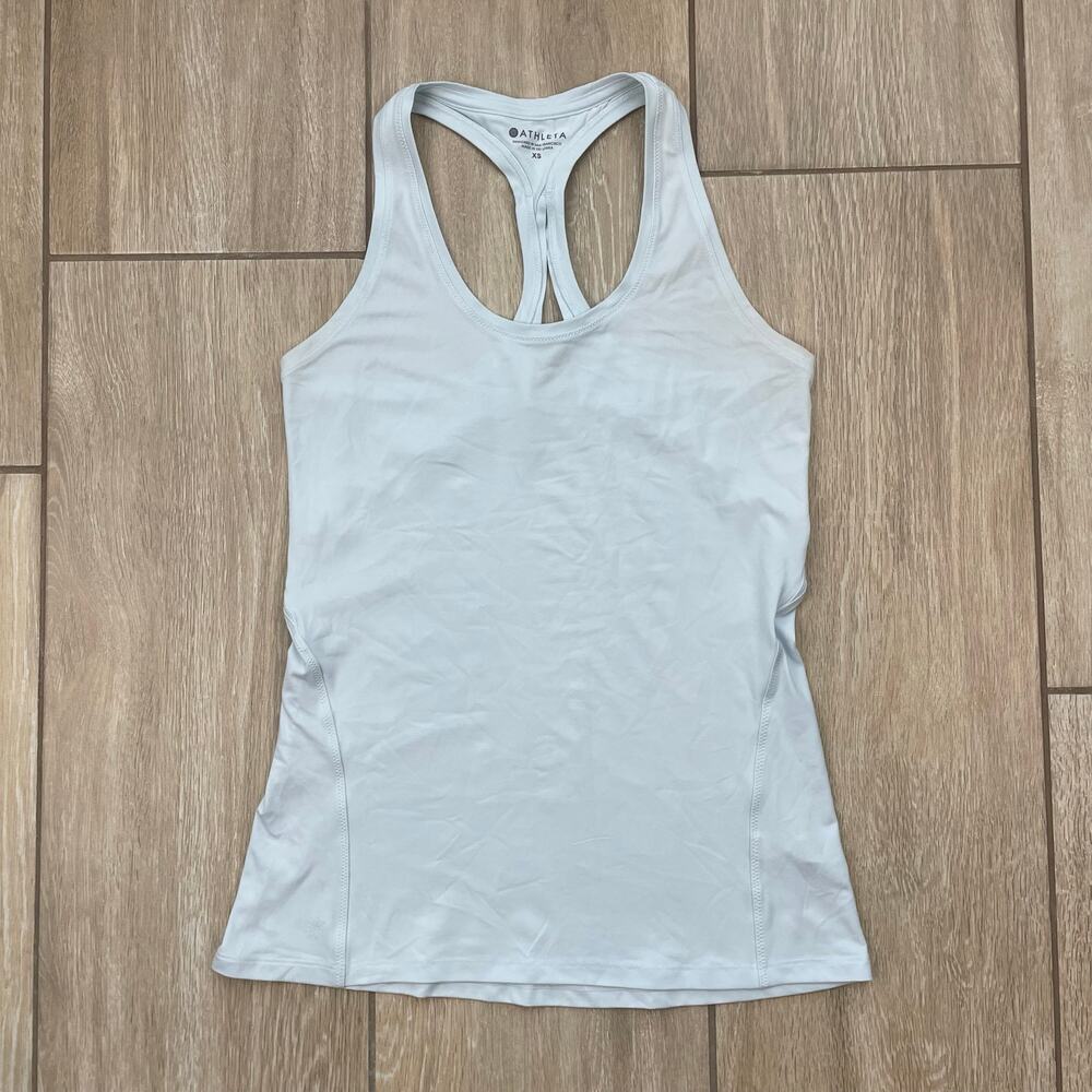 Athleta Tank Top Womens XS Baby Blue Racerback Stretch Workout Yoga Athletic